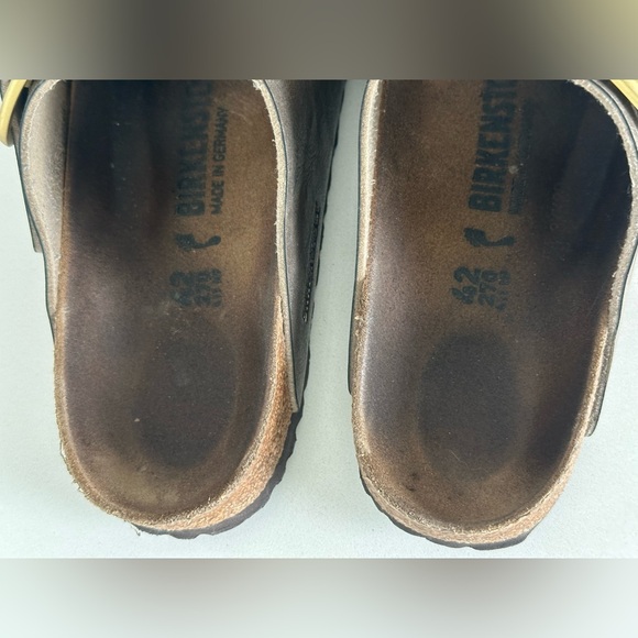 BIRKENSTOCK ARIZONA Sandal Slide Big Buckle Gold Metallic Size 42 US 11 Narrow - Picture 7 of 13